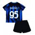 Inter Milan Alessandro Bastoni #95 Hjemmedraktsett Barn 2023-24 Korte ermer (+ Korte bukser)